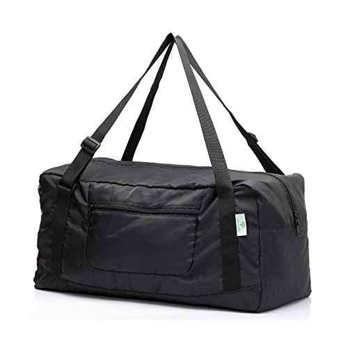 HOLYLUCK Foldable Travel Duffel Bag For Women & Men Luggage Great for Gym (black) One_Size