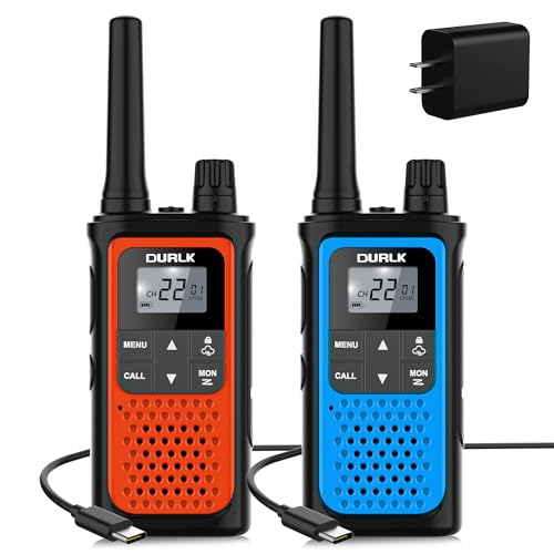 Walkie Talkies for Adults Long Range 2 Pack, Rechargeable Walkie Talkies 22 FRS Channels Two Way Radios with NOAA Weather Receiver, Noise Reduction, Volume Adjustment, LED Flashlight, 1800mAh Battery