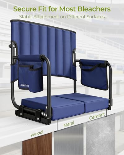 Relispo Heavy Duty Stadium Seat with Back Support, 500 lbs Capacity, Model 1