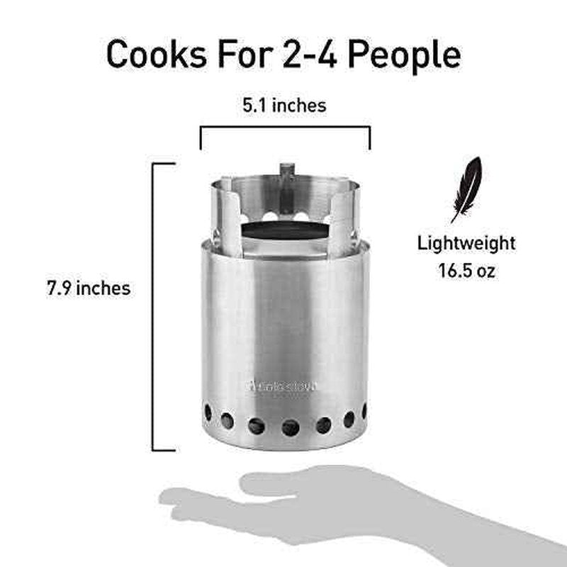 Solo Stove Titan Camping Stove Portable Stove for Backpacking and Outdoor Cooking Great Stainless Steel Camping Backpacking Stove Compact Wood Stove Design-No Batteries or Liquid Fuel Canisters Needed