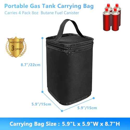 Mini ?Fuel ?Cylinder Storage Bag, Butane Fuel Canister Cover,Gas Tank Protective bag, Easy to Carry, 600D Oxford Fabric Waterproof,Mini Tank Accessories, for Outdoor Camping, Cooking, Travel, Picnic