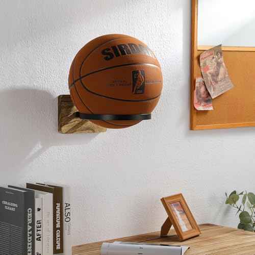 Wall Mount Basketball Holder, Ball Storage Holders Display Rack for Autograph Basketball, Football, Soccer, Volleyball Collection, Sports Accessories Organizer for Player Fans