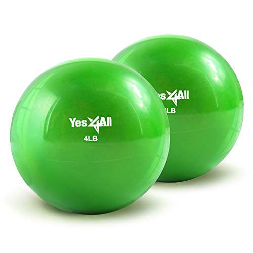 Yes4All Set 6 Weighted Toning Balls Knurl - (2lb - 3lb - 4lb - 5lb - 6lb - 8lb) - Multi Colors