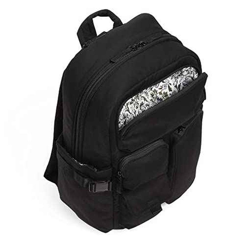 Vera Bradley Women's Cotton Utility Large Backpack, Black, One Size