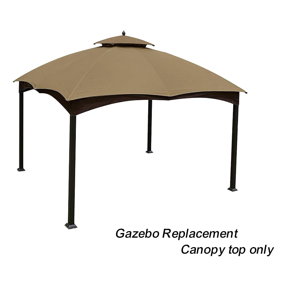 Eurmax USA High Performance Replacement Canopy Top for Lowe's Allen Roth Heavy Duty Gazebo Roof Gazebo Top with Air Vent 10X12 Cover #GF-12S004B-1, Replacement Top Only (Khaki)