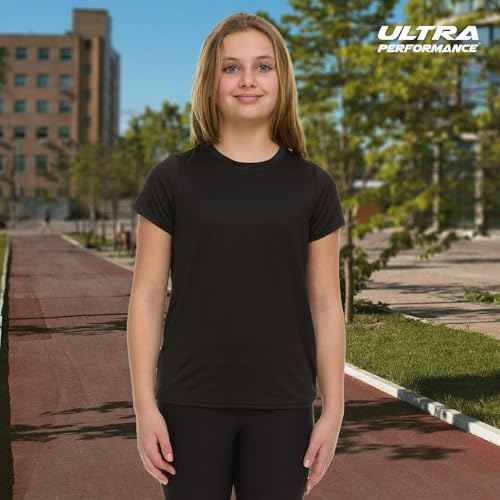 Girl's Athletic Shirts 3 Pack Crew Neck Short Sleeve Tees Summer Active Tops for Teen Girls Soccer & Sports Tshirts for Teens