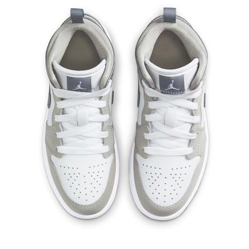 Jordan Air Jordan 1 Mid SE in White, Cool Grey, and Med Grey