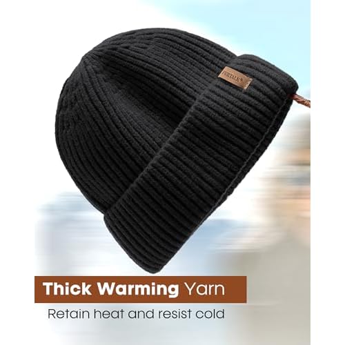 FURTALK Fisherman Beanie for Men Women Sytlish Short Cuff Knittet Watch Cap Winter Hats
