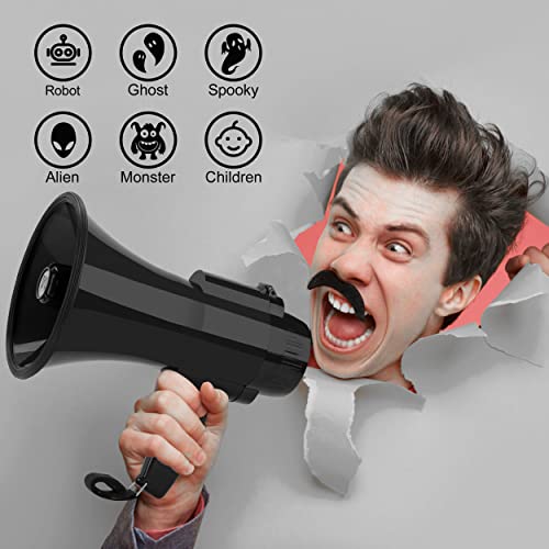 MGROLX 30w Megaphone Bullhorn | Loud Speaker with 6 Different Sound Effects | Built-in Bluetooth Mode, Siren and Recording | Voice Changer Function for Outdoor Sports, Kids, Cheer(Pink)