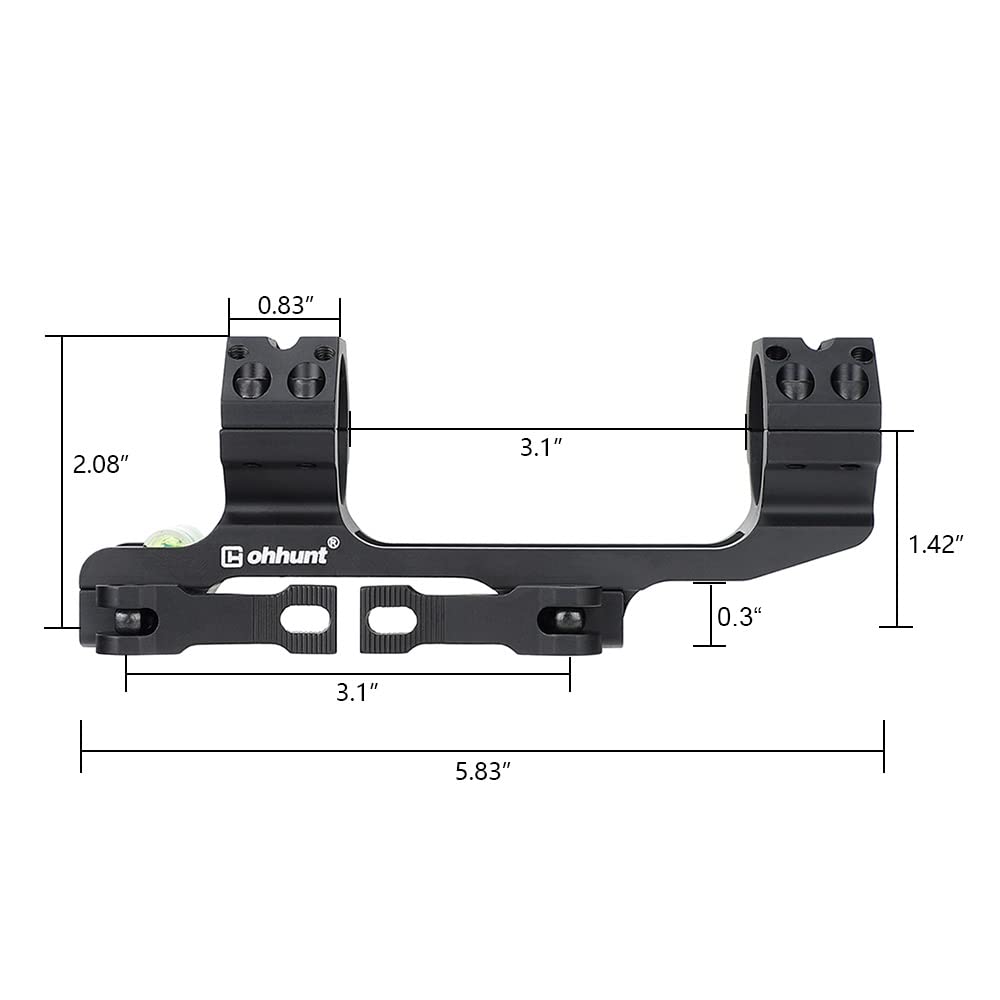 ohhunt Scope Mount 1 inch 30mm Picatinny Scope Mounts Rings QD Quick Release with Scope Level