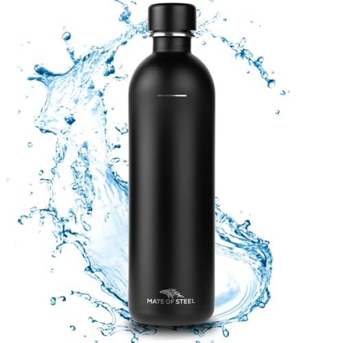 MATE OF STEEL® Plastic Free 35oz Bottle for Sodastream Terra, Fizzi,Art - Dishwasher Safe Leak-Proof Metal Stainless Steel Water Bottle - Replacement Bottles for Soda Stream