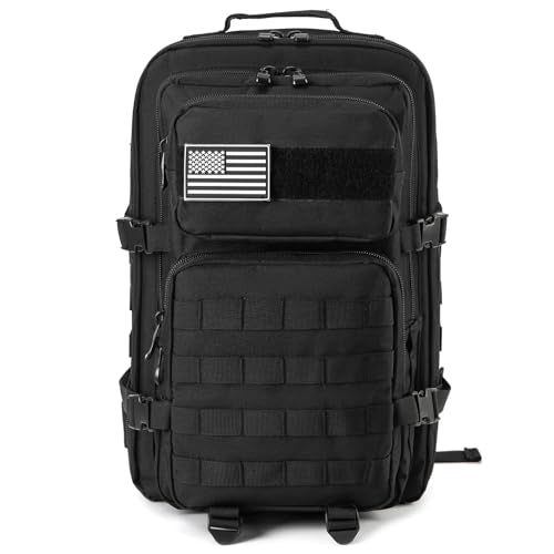 QT&QY 45L Military Tactical Backpacks Molle Army Assault Pack 3 Day Bug Out Bag Hiking Treeking Rucksack