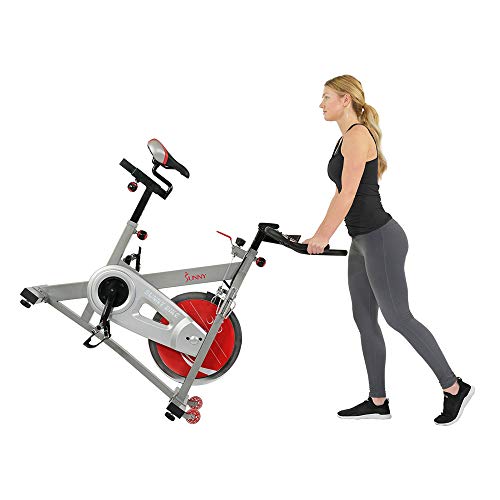 Sunny Health & Fitness Pro II Indoor Cycling Bike with Device Mount and Advanced Display – SF-B1995, Silver