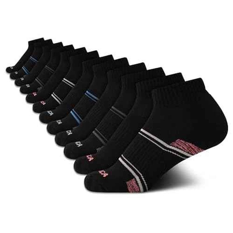 Nautica Women's Quarter Cut Moisture Control Athletic Socks with Cushioned Comfort (12 Pack)