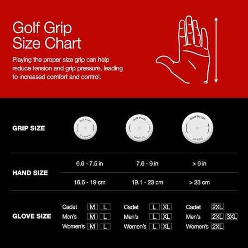 Golf Pride MCC Golf Club Grip - All-Weather Hybrid Grip - Brushed Cotton Cord & Pebbled Texture - Moisture-Wicking Technology - Grey/Red
