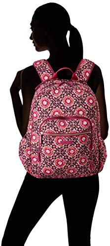 Vera Bradley Women's Cotton Campus Backpack, Raspberry Medallion, One Size