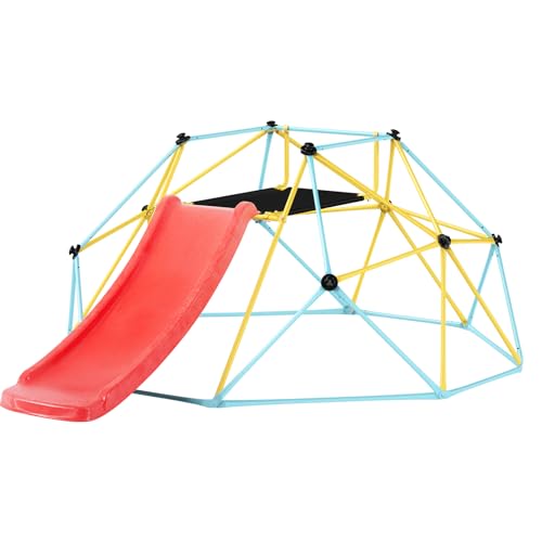 VEVOR Climbing Dome, Jungle Gym Supports 600LBS and Easy Assembly, 6FT Geometric Dome Climber Play Center for Kids 3 to 9 Years Old, with Climbing Grip, Outdoor and Indoor Play Equipment for Kids