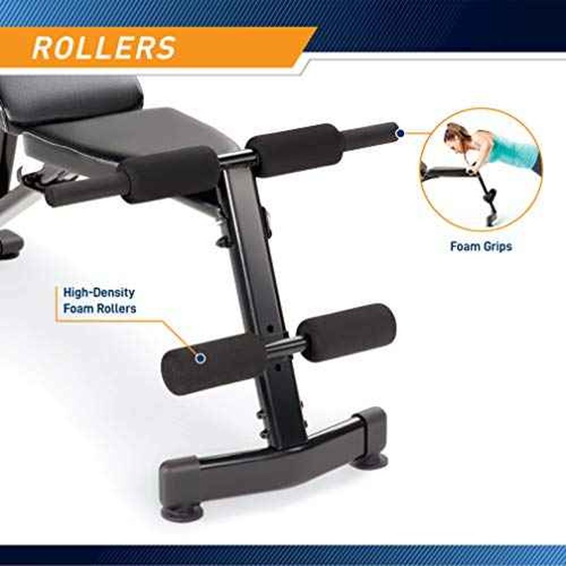 Marcy Multi-Purpose Adjustable Workout Utility Weight Bench for Full Body Upright, Incline, Decline, and Flat Exercise SB-228 , 42.00 x 26.00 x 48.00 inches, Black