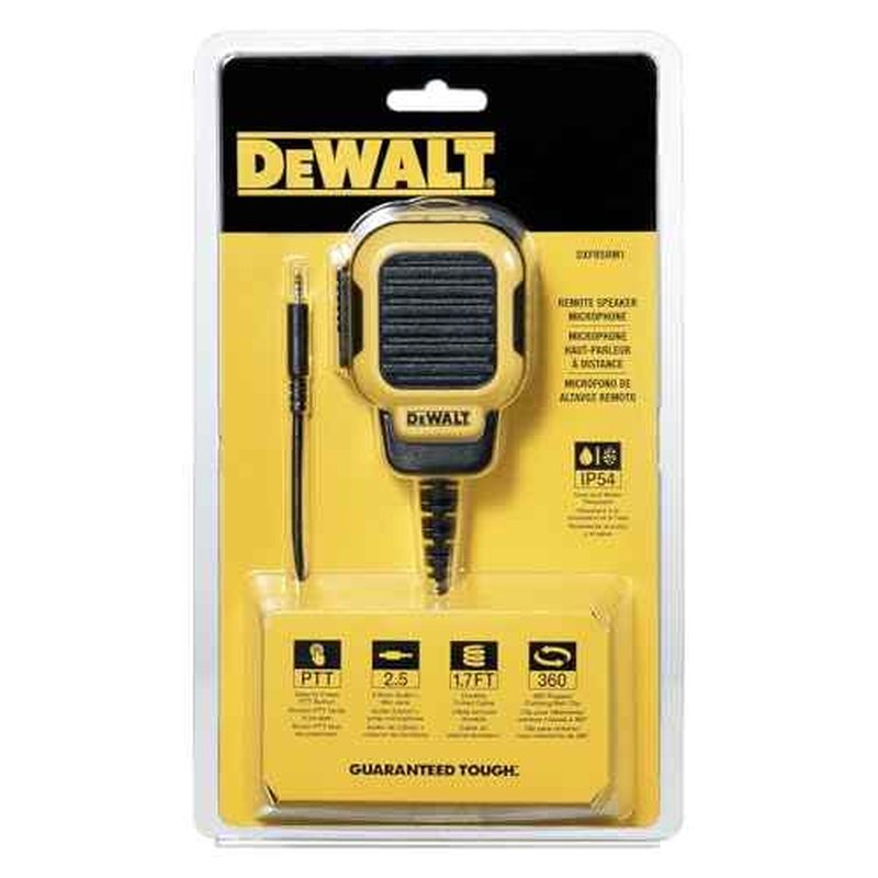 DEWALT Remote Speaker Microphone Accessory for FRS Walkie Talkies, 2.5mm Jack, Compatible with DXFRS300 and DXFRS800, DXFRSRM1