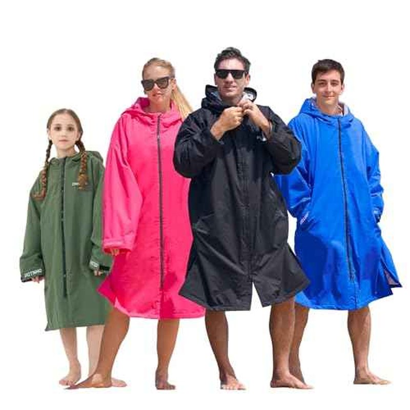 Owntop Swim Parka Surf Poncho for Kids Youth and Adult, Unisex Oversized Bat Wing Hooded Changing Robe Windproof Waterproof