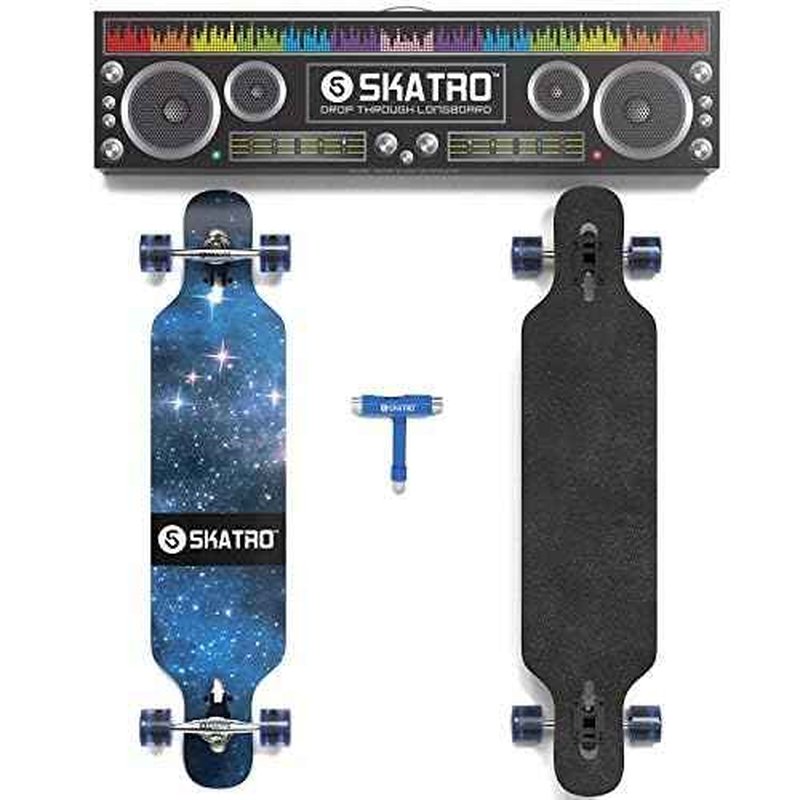 Skatro Drop Through Longboard Skateboard Freeride - Includes T-Tool