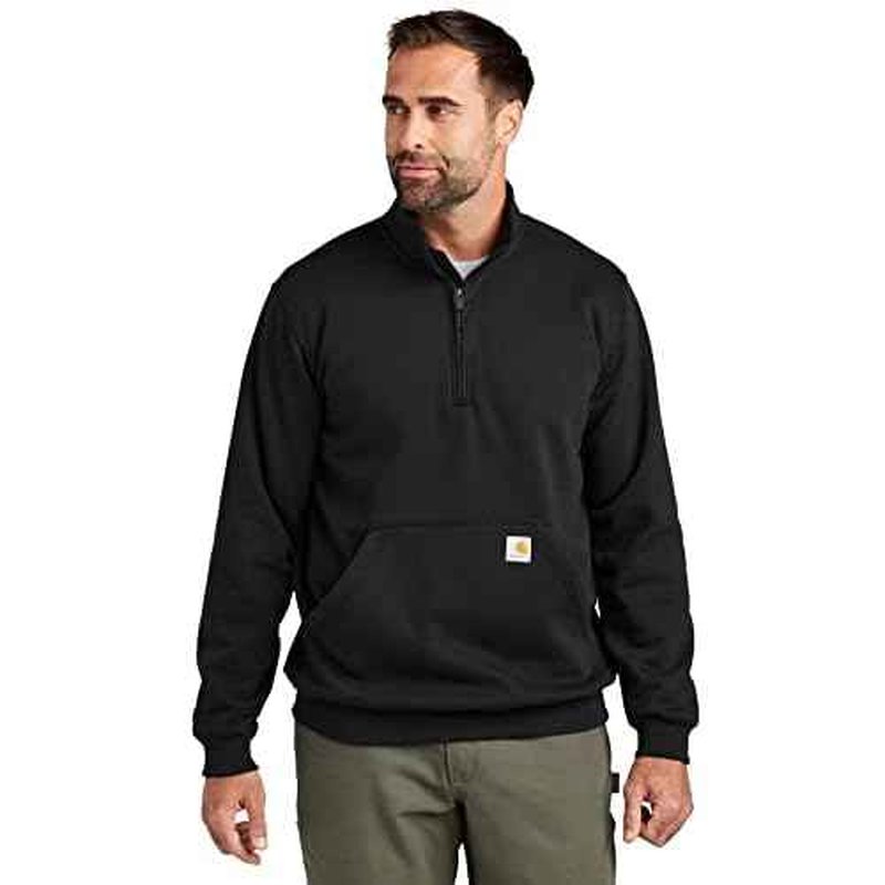 Carhartt Men's 105294 Loose Fit Midweight Quarter Zip Mock Neck Sweatshirt