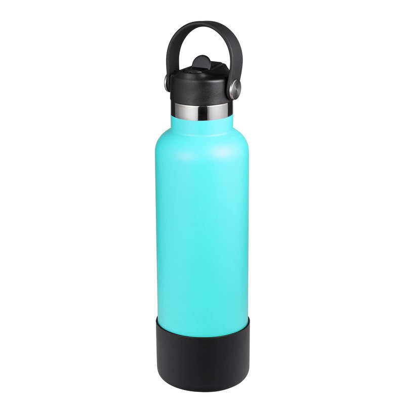 KMN Straw Lid for Hydro Flask Standard Mouth – BPA Free Leak Proof Sport Cap with 2 Straws & Cleaner – Fits 18 21 24 oz & Compatible with Simple Modern Klean Kanteen (Dark)