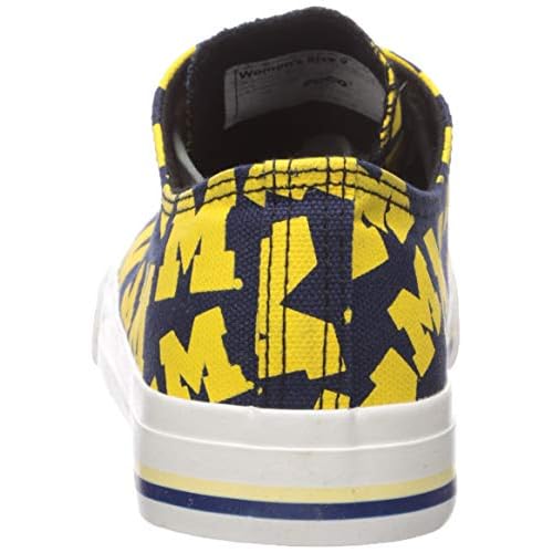 FOCO Michigan Wolverines NCAA Womens Low Top Repeat Print Canvas Shoes - 7
