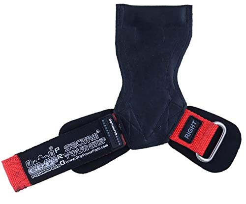 Lifting Grips PRO Weight Gloves Best Heavy Duty Straps Alternative to Power Hooks Deadlifts Adjustable Neoprene Padded Wrist Wrap (RdStRb, Small 5.0"-6.40" Wrist Size)