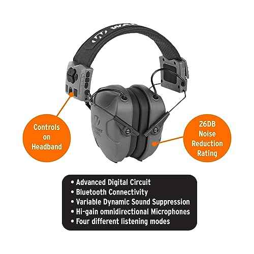 Walker's XCEL 500BT Digital Electronic Muff and Protective Case Bundle