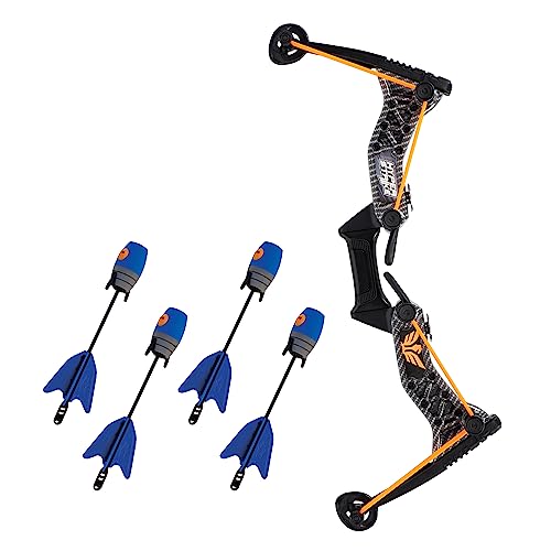 Zing HyperStrike Bow Archer Pack - 1 Bow and 4 Zonic Whistle Arrows, Launches Arrows Up to 250 Feet, for Ages 14 and Up (Carbon Fiber)