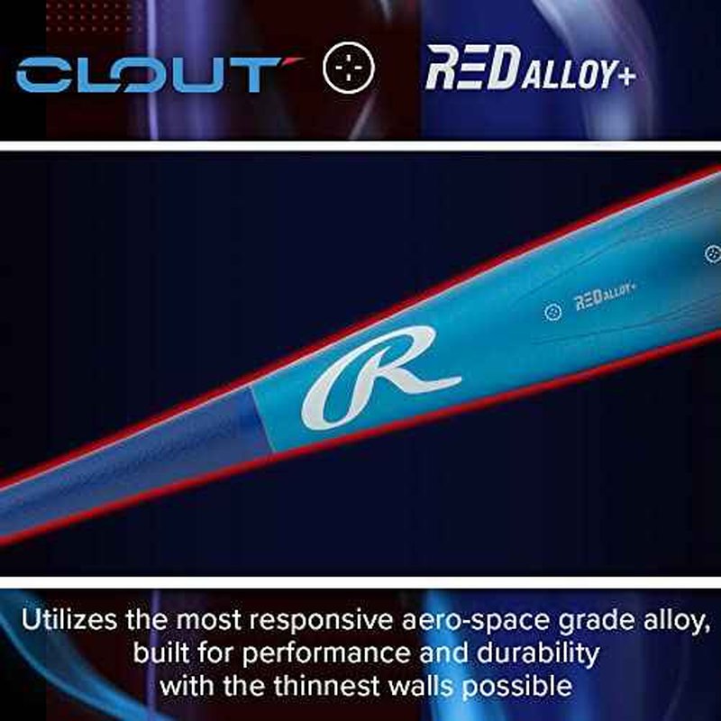Rawlings | 2024 | Clout Baseball Bat | USSSA | -8 / -10 Drop | 2 3/4" Barrel | 1 Pc. Aluminum