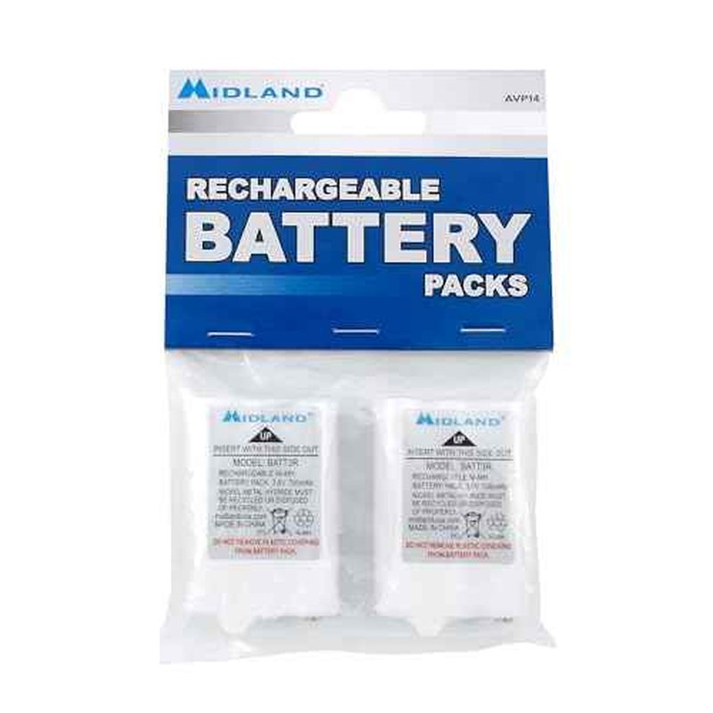 Midland AVP14 Rechargeable Batteries for T50 / T60 / LXT600 Series FRS Radios - 6-Pack