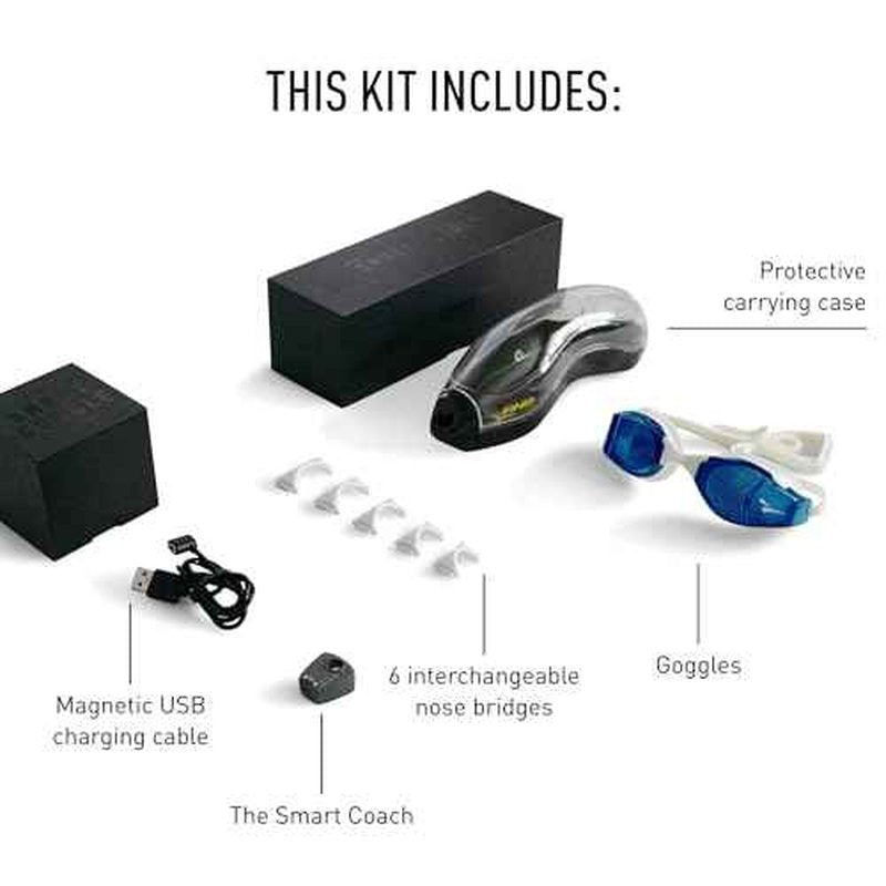 FINIS Smart Goggle Kit w/ Smart Coach Display - Tracks Laps, Splits & Stroke Rate - Unisex Swim Fitness Tracker