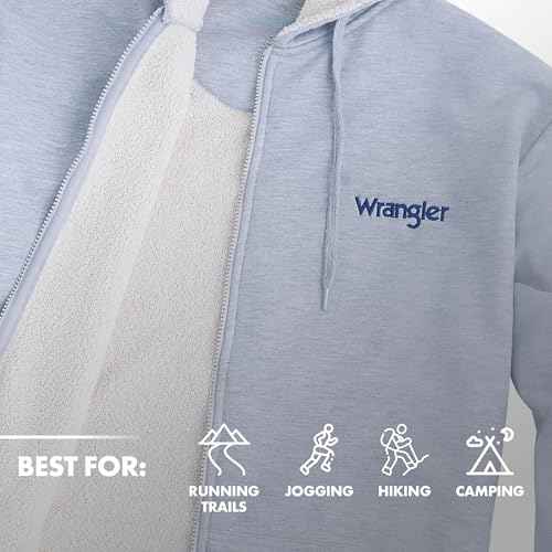 Wrangler Hoodies for Men Big and Tall - Sherpa Lined Zip Up Sweatshirt