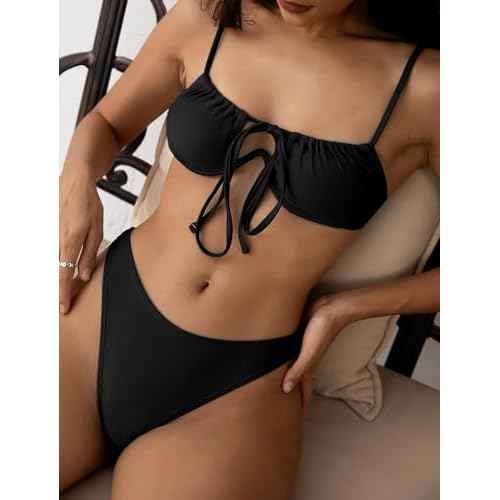 ZAFUL Womens Underwire Bikini Top Push Up Bathing Suit Tops Padded Large Bust Swimsuits Tops Only 2025