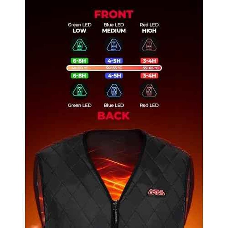 KEMIMOTO Mens Heated Vest, Heated Quilted Jackets for Men, V-Neck Zipper Vest(Batteries Not Included)
