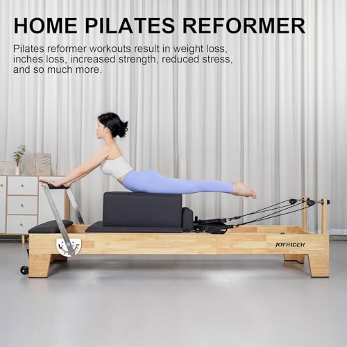 JOYRIDER Pilates Reformer Machine, Pilates Reformer Workout Machine for Home Gym, Studio Grade Pilates Machine Equipment Bundle with 6 Springs,Padded Jump Board-Up to 992 lbs Weight Capacity(Black)