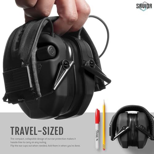 Savior Equipment Apollo Electronic Earmuffs for Shooting w/Gel Ear Pads, 24dB NRR, Noise Cancelling Ear Protection Headset