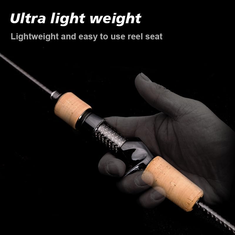 **Titanium-T Ultralight Fishing Rod - Carbon Fiber Spinning & Casting for Trout, 5-6ft, Cork Handle**