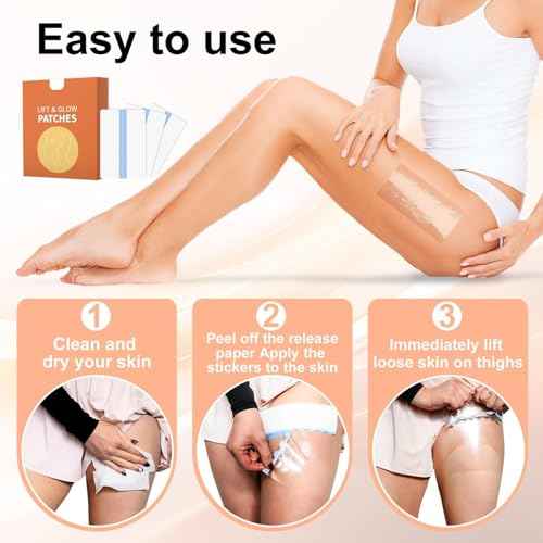 10PCS Hey Nip Thigh Lift Tape, Nip Lift and Glow Patches Legs - Instant Thigh Lift with Invisible Firming Patches, Waterproof Adhesive for Thighs, Stomach, Arms, Anti-Cellulite & Anti-Chafing (1 Box)