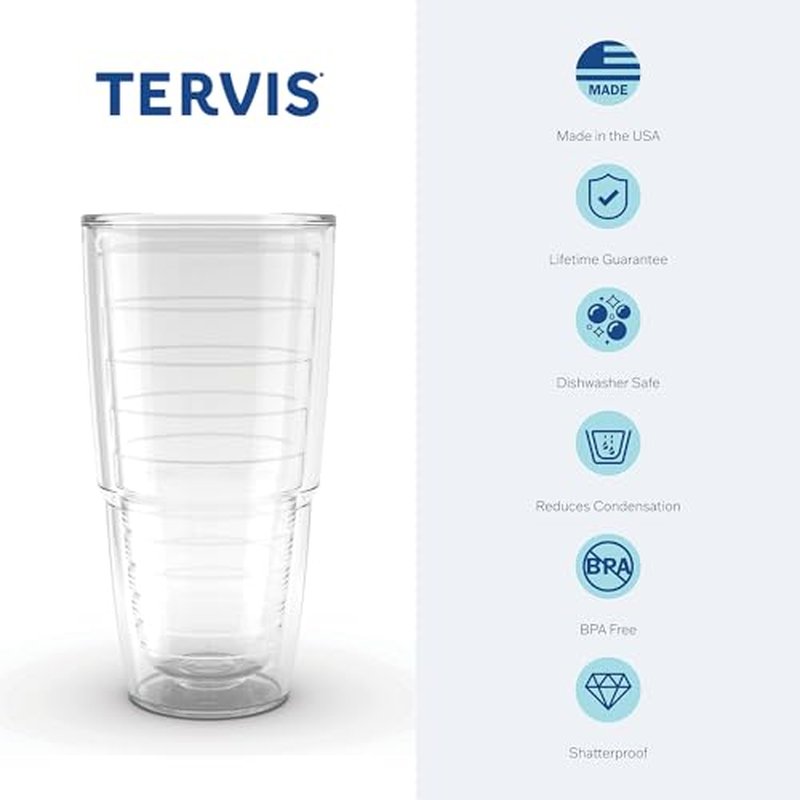 Tervis Navy Made in USA Double Walled Insulated Tumbler Travel Cup Keeps Drinks Cold & Hot, 24oz, Anchor