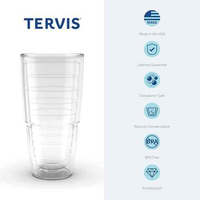 Tervis 1319207 Flippin Fabulous Insulated Tumbler with Wrap and Lid, 24 oz - Tritan, Clear