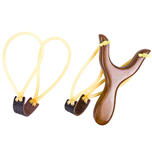 BASUNE Slingshot Y-Shaped Rosewood Wooden Slingshot Toy for Kids Slingshot with Rubber Bands for Hunting Catapult Game