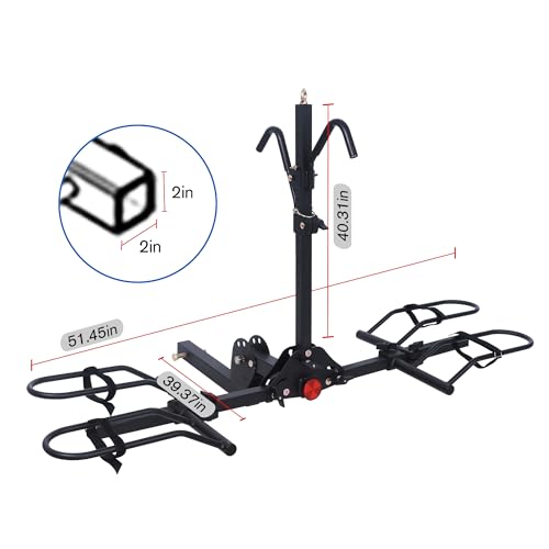 Young 2 Bike Rack Tilting Hitch Mounted w/Convenient Pedal for Cars, SUVs and Trucks, Fits 1.25” and 2” Hitches, Carries 2 Bikes