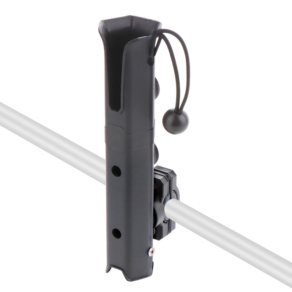 2 Pcs Adjustable Fishing Rod Holder, Spinning Plastic, Pole inserter for Boat Kayak Fishing, Black