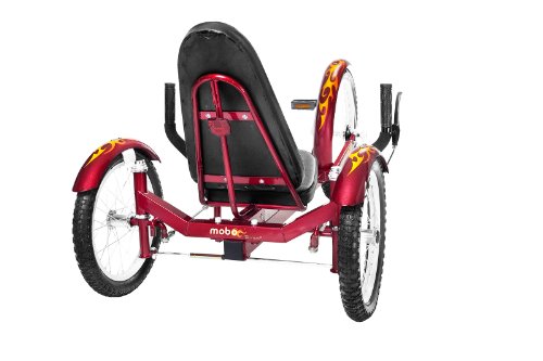 Mobo Cruiser Triton Pro Recumbent Trike. Adult Beach Cruiser Tricycle for Women & Men. Petal 3-Wheel Bike , Red, 28 x 29 x 48 inches (61” extended)