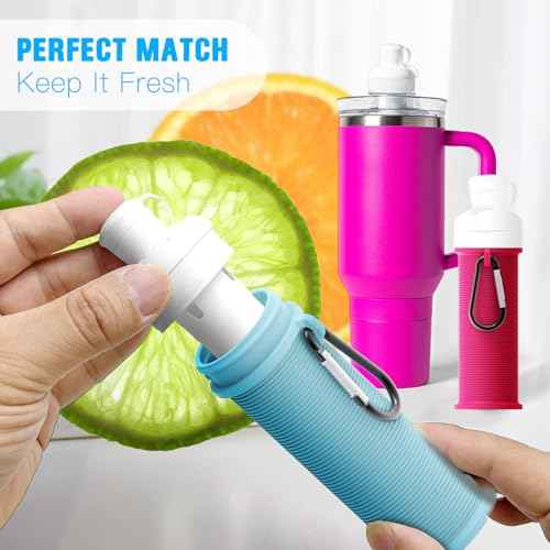 Flavors Cartridges Holder | Compatible with Popular Water Bottles | Single Design | For Flavor Replacement Storage (2-Pack(Blue+Magenta))