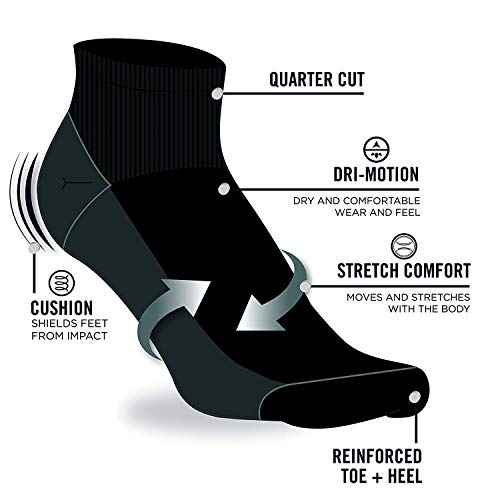 Nautica Mens Quarter Socks - 8 Pack Comfort Stretch Cushioned Moisture-Wicking Athletic Ankle Socks for Men (Sizes: 6-12.5), Size 6-12.5, White