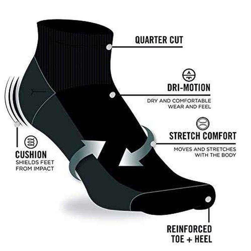 Nautica Mens Quarter Socks - 12 Pack Comfort Stretch Cushioned Moisture-Wicking Athletic Ankle Socks for Men (Sizes: 6-12.5)